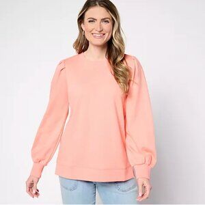 Belle by Kim Gravel Puff and Balloon Sleeve Sweatshirt L